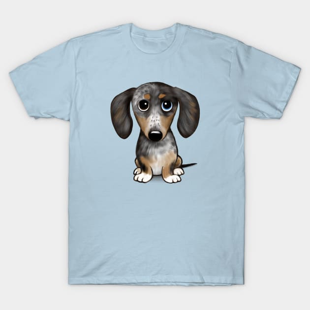 Merle Dapple Dachshund Cute Wiener Dog T-Shirt by Coffee Squirrel